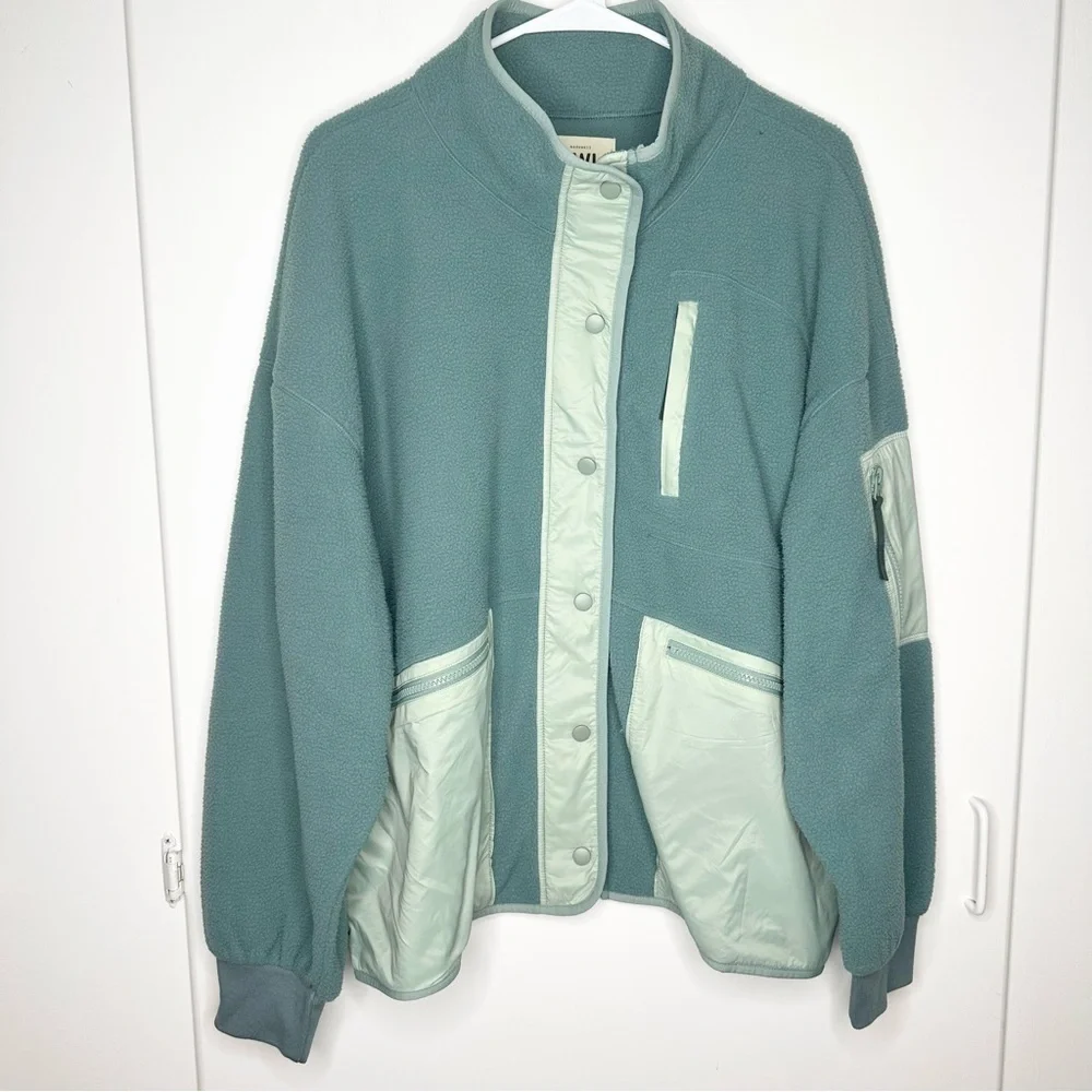NWT MWL By Madewell Women's Drapey Sherpa Buick Snap Front Jacket Size XL - Picture 3 of 10